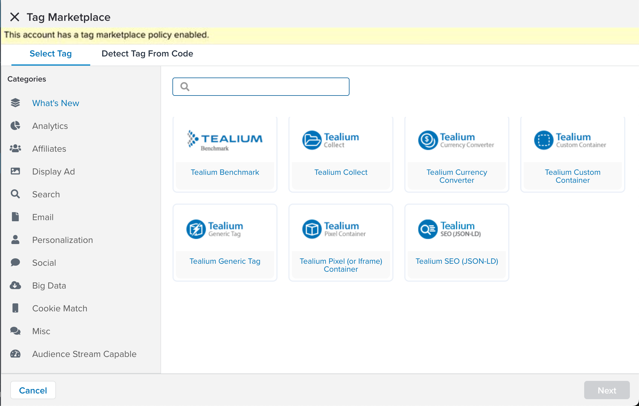 Tag Marketplace Policy_Tag Marketplace Policy Enabled